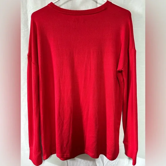 NWT . Women’s red pajama shirt. Size Small - Picture 2 of 3